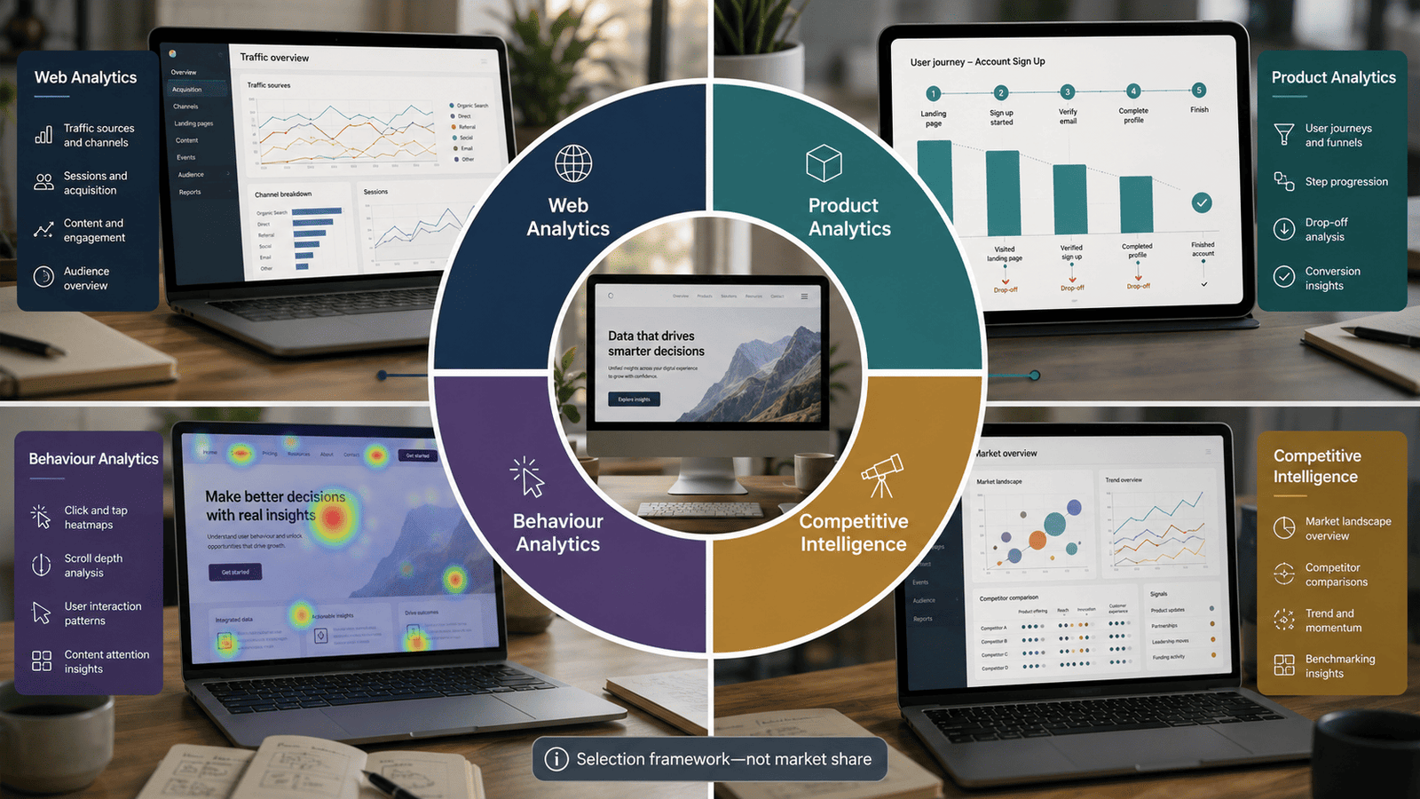 Web, product, behaviour and competitor analytics