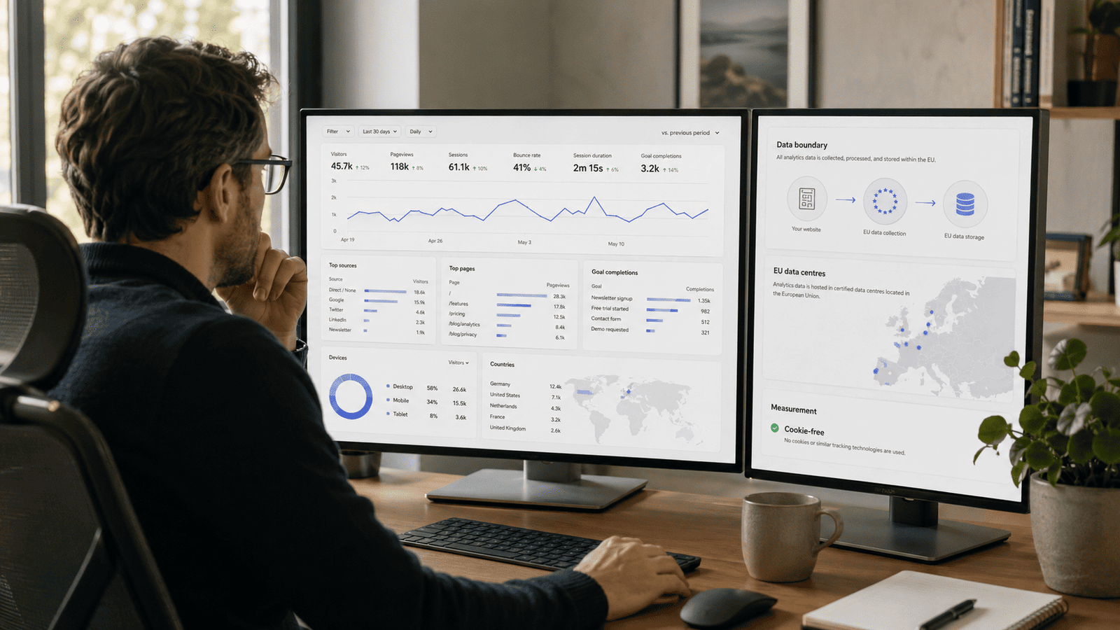 Privacy-focused website analytics dashboard